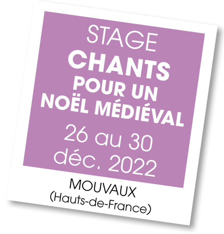 Stage de Chants pour un Noël Médiéval à Mouvaux, décembre 2022