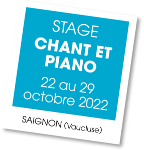 Stage chant et Piano, octobre 2022