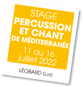 Stage Percussion et chant de méditerranée avec Gregory Duveau - été 2022