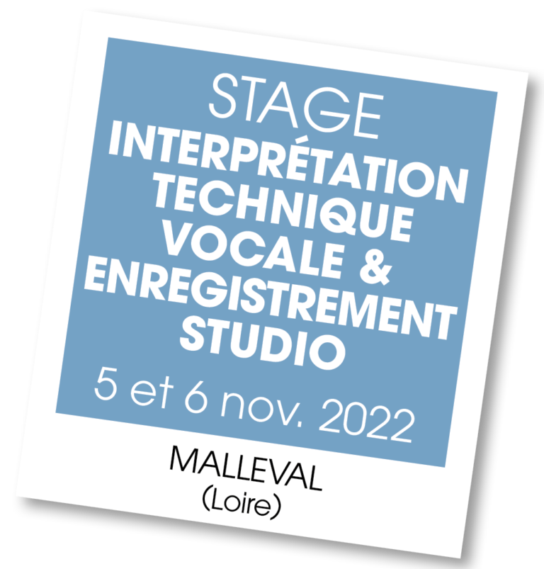 Stage d'interprétation et enregistrement studio - novembre 2022