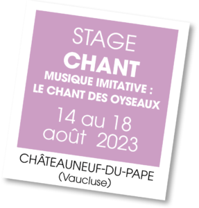 Stage Chant Musique Imitative - août 2023