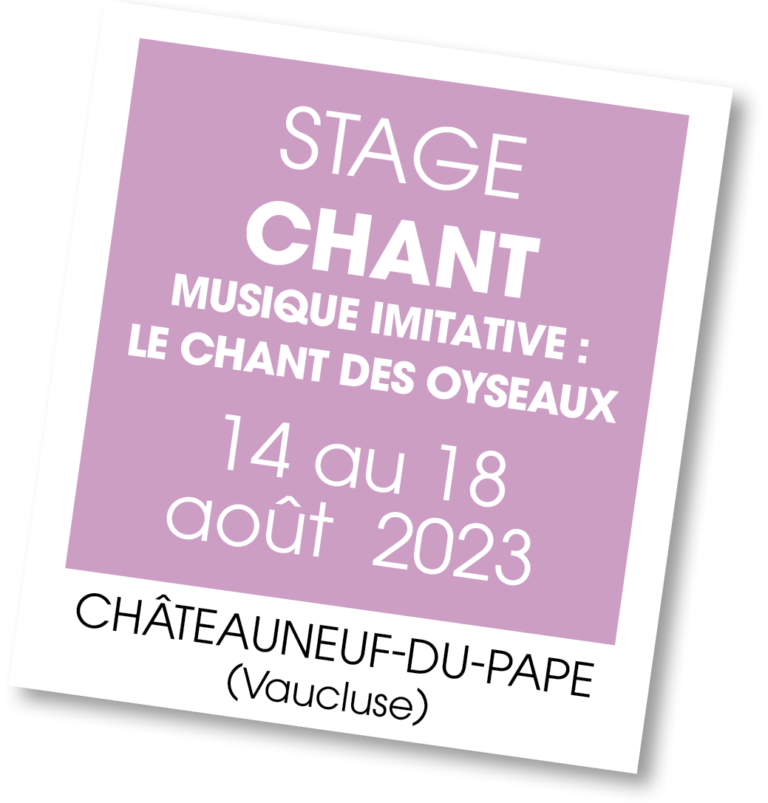 Stage Chant Musique Imitative - août 2023